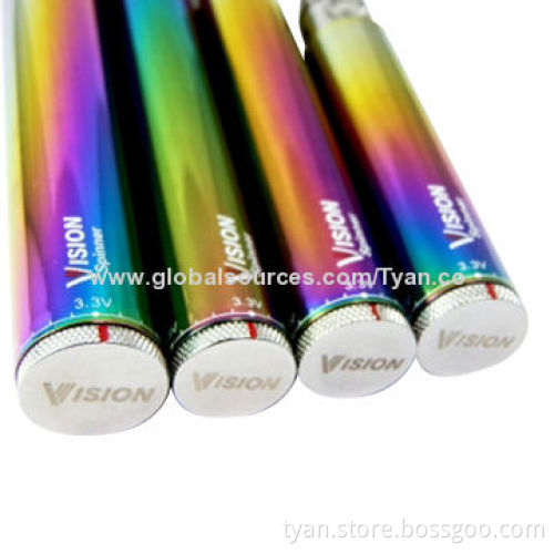 Vision Spinner Variable Voltage 1,300mAh eGo Rainbow Batteries with Low-voltage Protection